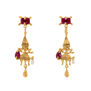Ruby and pearl clown earrings by Ruby Jack